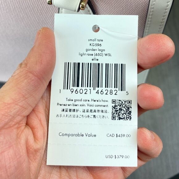 Kate Spade KG596 Garden Logo Small Tote in Light Rose/White - Picture 7 of 8